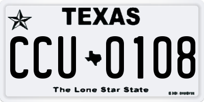 TX license plate CCU0108