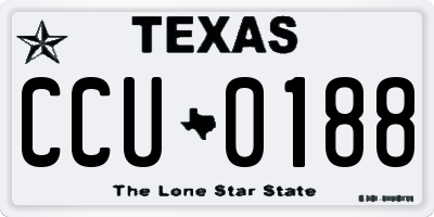 TX license plate CCU0188
