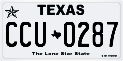 TX license plate CCU0287