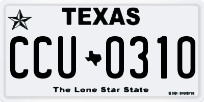 TX license plate CCU0310