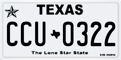 TX license plate CCU0322