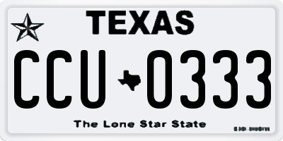 TX license plate CCU0333