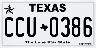TX license plate CCU0386