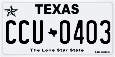 TX license plate CCU0403