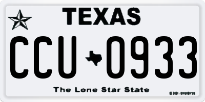 TX license plate CCU0933