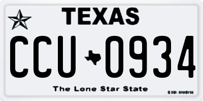 TX license plate CCU0934