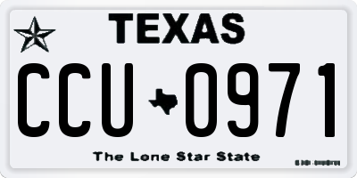 TX license plate CCU0971