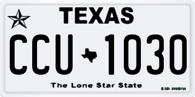 TX license plate CCU1030