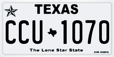 TX license plate CCU1070