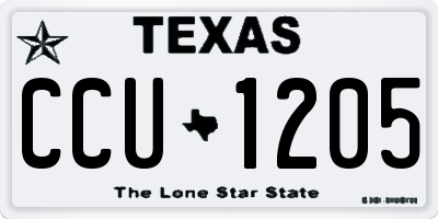 TX license plate CCU1205