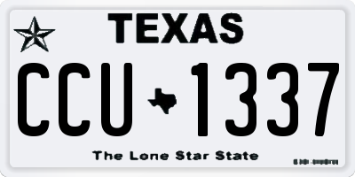 TX license plate CCU1337