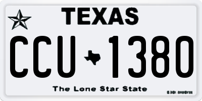 TX license plate CCU1380