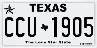 TX license plate CCU1905