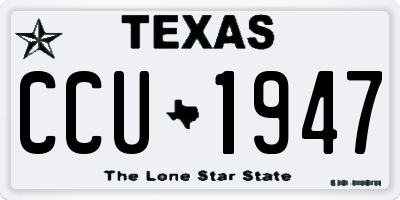 TX license plate CCU1947