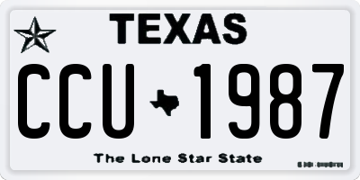 TX license plate CCU1987