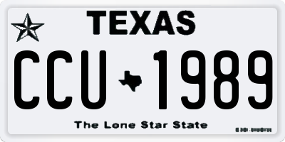 TX license plate CCU1989