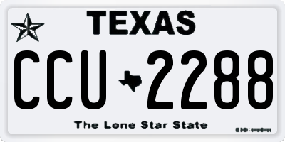 TX license plate CCU2288