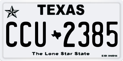 TX license plate CCU2385