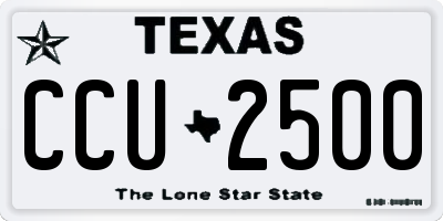 TX license plate CCU2500