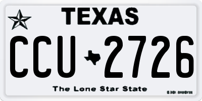 TX license plate CCU2726