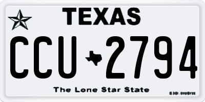 TX license plate CCU2794