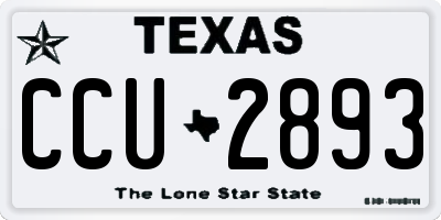 TX license plate CCU2893