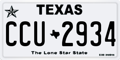 TX license plate CCU2934