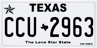 TX license plate CCU2963
