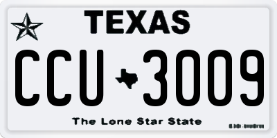 TX license plate CCU3009