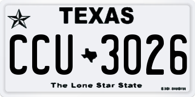 TX license plate CCU3026