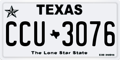 TX license plate CCU3076