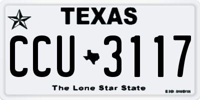 TX license plate CCU3117
