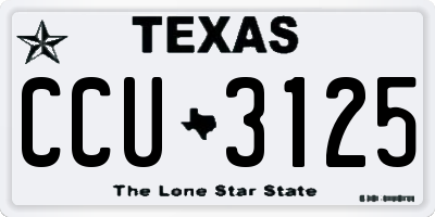 TX license plate CCU3125