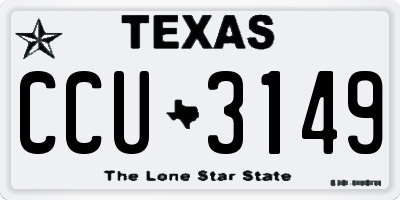 TX license plate CCU3149
