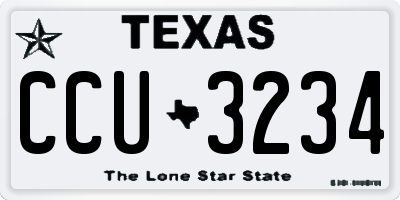 TX license plate CCU3234
