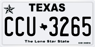 TX license plate CCU3265