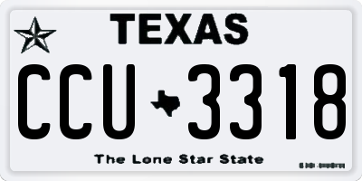 TX license plate CCU3318
