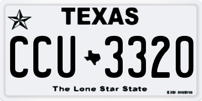 TX license plate CCU3320