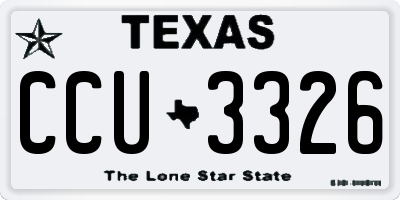 TX license plate CCU3326