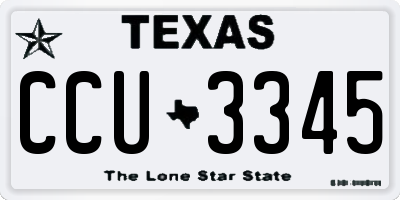 TX license plate CCU3345