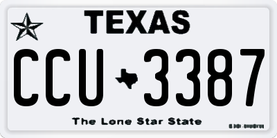 TX license plate CCU3387