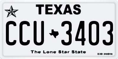 TX license plate CCU3403