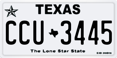 TX license plate CCU3445