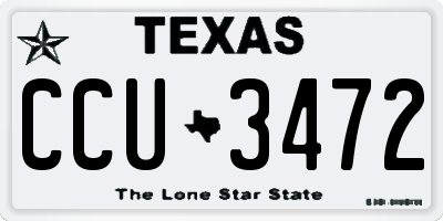 TX license plate CCU3472