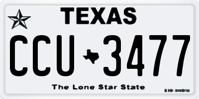 TX license plate CCU3477