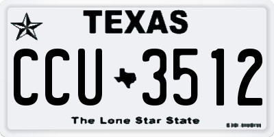 TX license plate CCU3512