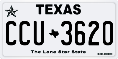 TX license plate CCU3620