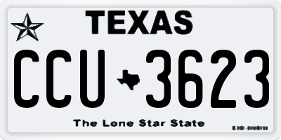 TX license plate CCU3623
