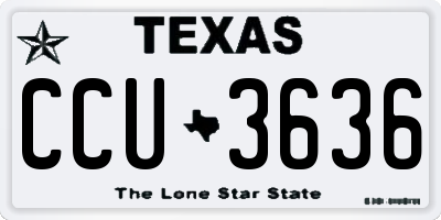 TX license plate CCU3636
