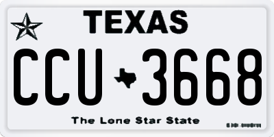 TX license plate CCU3668